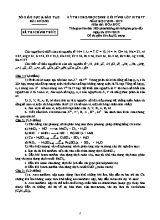 Đề thi chọn học sinh giỏi tỉnh môn Hóa học Lớp 10 THPT - Năm học 2018-2019 - Sở giáo dục và đào tạo Hải Dương (Có đáp án)